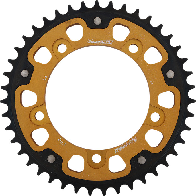 Supersprox Rear Stealth Sprocket Alu/Stl 43T-525 Gld Suz/Tri - RST-1792-43-GLD