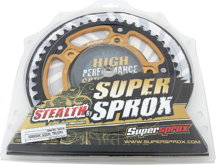 Supersprox Rear Stealth Sprocket Alu/Stl 45T-525 Gld Suz/Tri - RST-1792-45-GLD