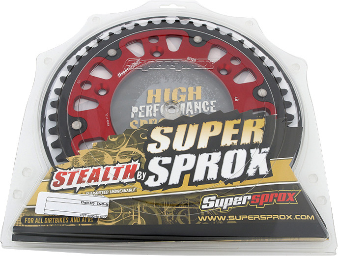 Supersprox Rear Stealth Sprocket Alu/Stl 48T-520 Red Beta - RST-8000-48-RED