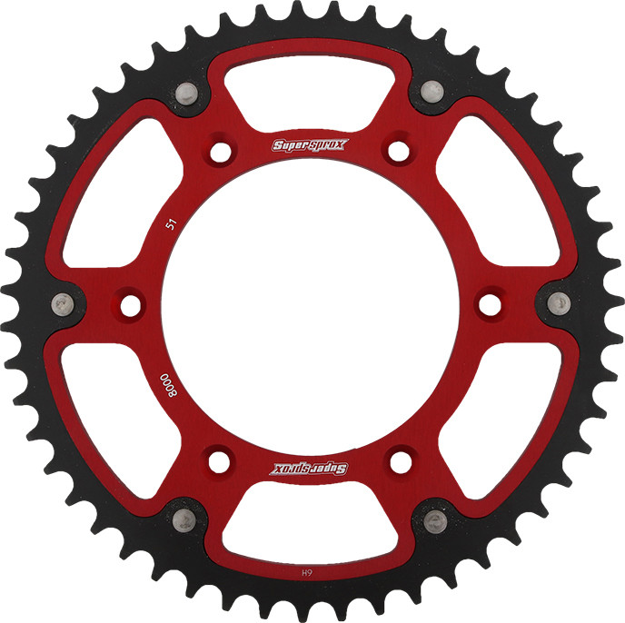 Supersprox Rear Stealth Sprocket Alu/Stl 51T-520 Red Beta - RST-8000-51-RED