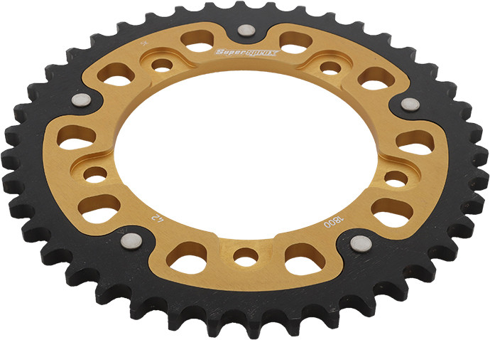 Supersprox Rear Stealth Sprocket Alu/Stl 42T-530 Gld Suz - RST-1800-42-GLD