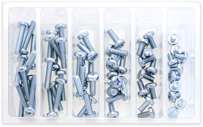 Bolt M6 Pan Head Phillips Assortment 120 Piece Kit - SV-M6PAN