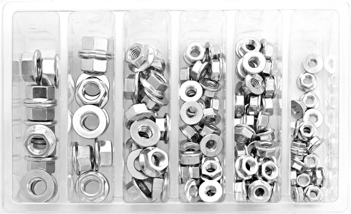 Bolt Flange Nut Assortment 140 Piece Kit - SV-FNUT