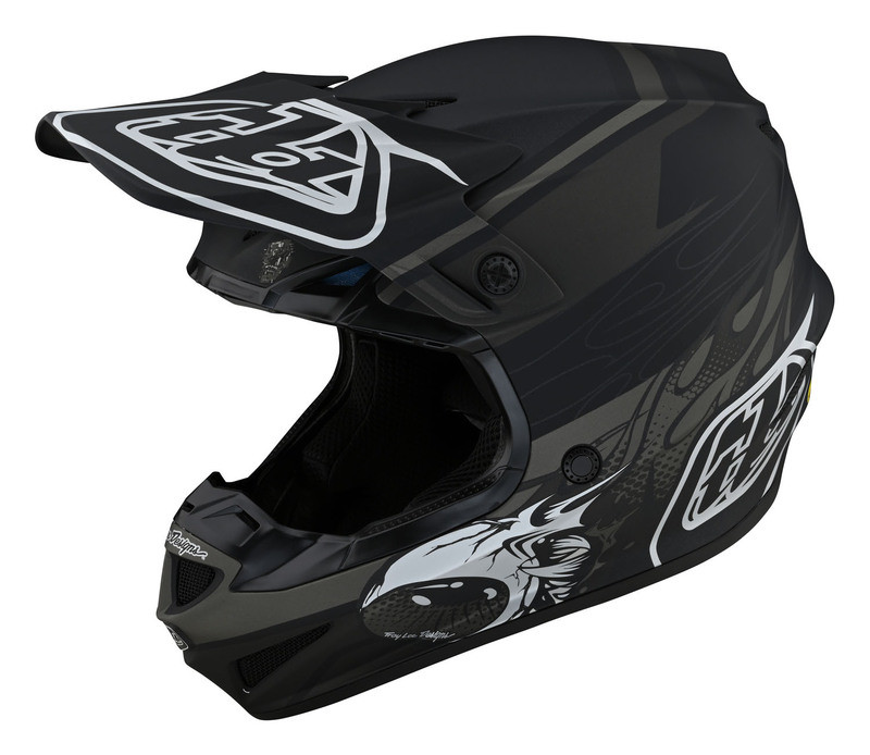 Troy Lee Designs Se4 Polyacrylite Skooly Black Helmet