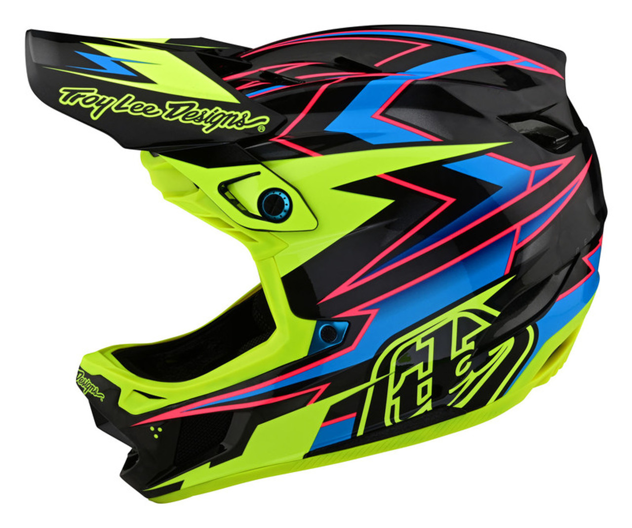 Troy Lee Designs D4 Carbon Volt Black Flo Yellow Helmet - Speed
