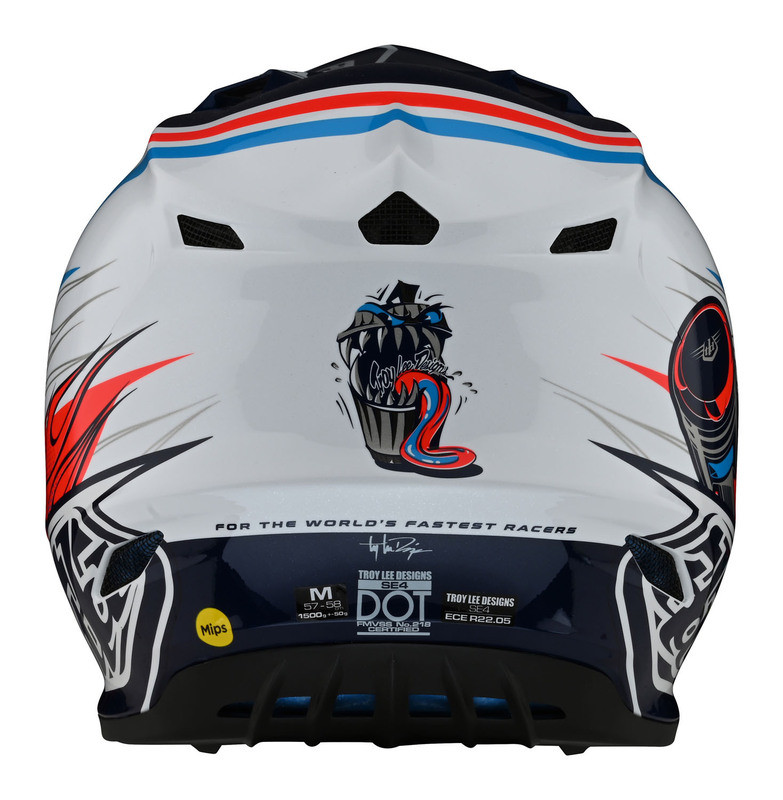 Troy Lee Designs Se4 Polyacrylite Skooly Blue Orange Helmet
