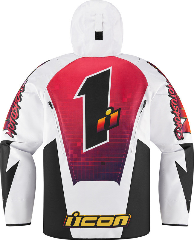 Icon Airframe Quarterflash Jacket White Black Red