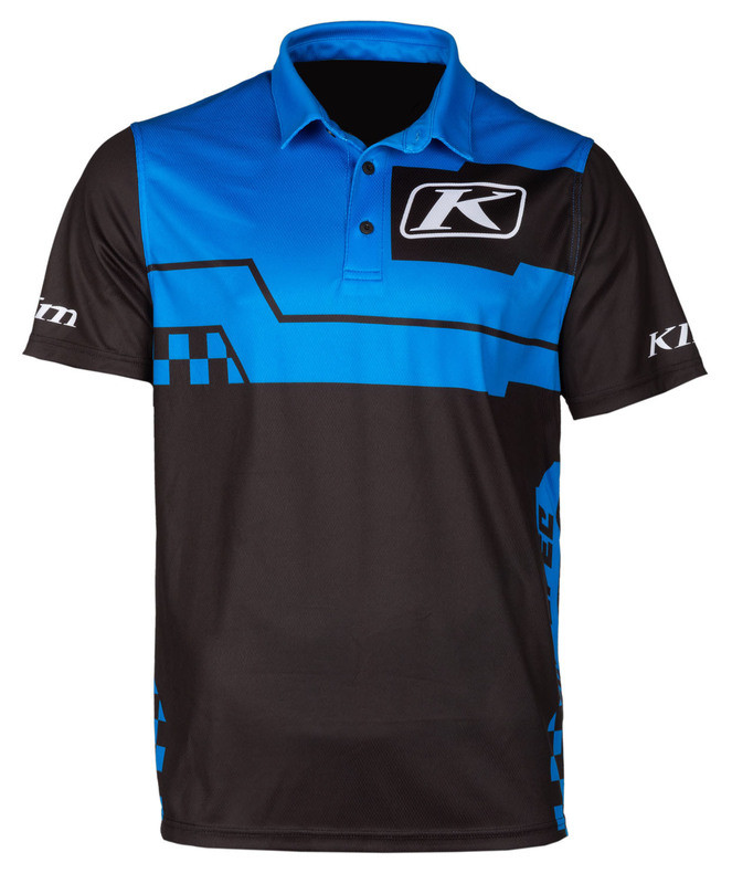 Klim Launch Electric Blue Lemonade Black Polo