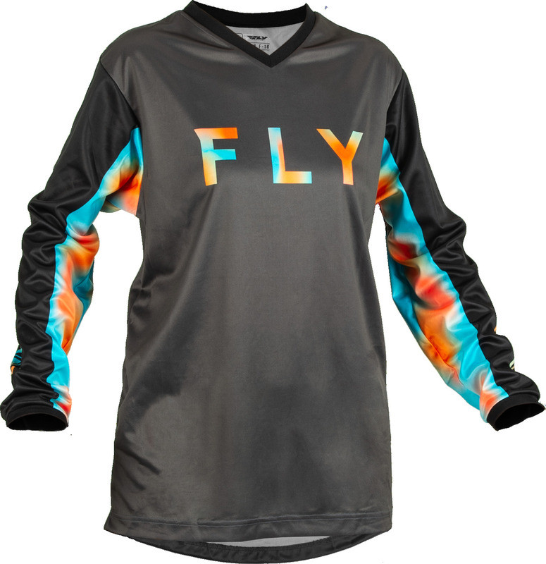 Fly Racing Women's F-16 Grey Pink Blue Jersey