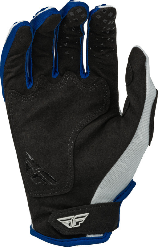 Fly Racing Youth Kinetic Blue Light Grey Gloves