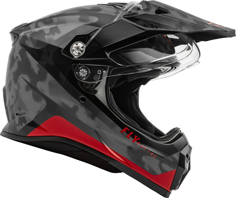 Fly Racing Trekker Pulse Black Camo Red Helmet