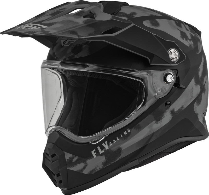 Fly Racing Trekker Pulse Matte Grey Black Camo Helmet
