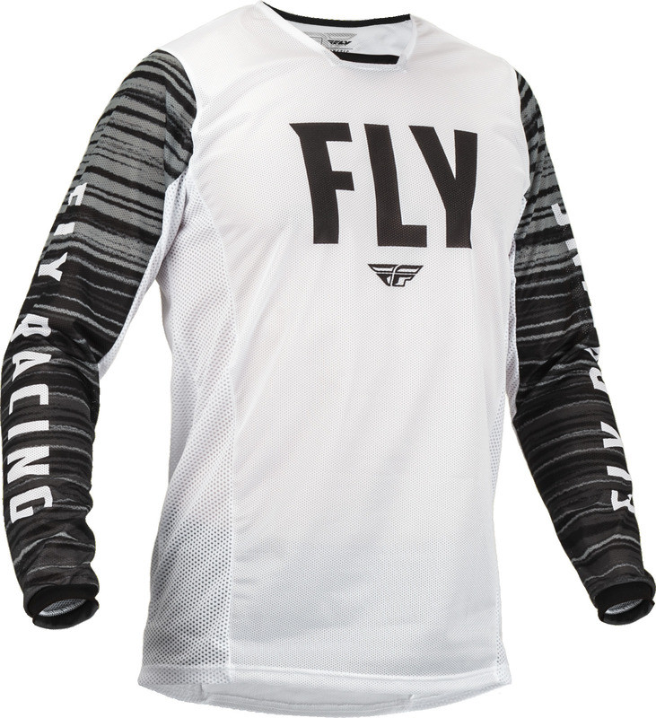 Fly Racing Kinetic Mesh White Black Grey Jersey