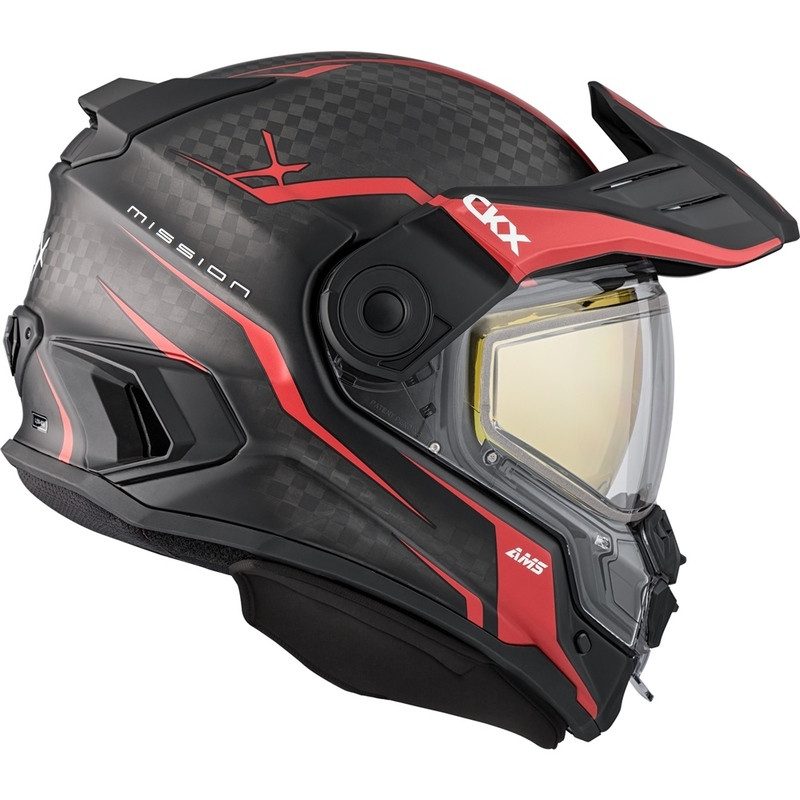 CKX Misson Fury Carbon Red Dual Lens Helmet