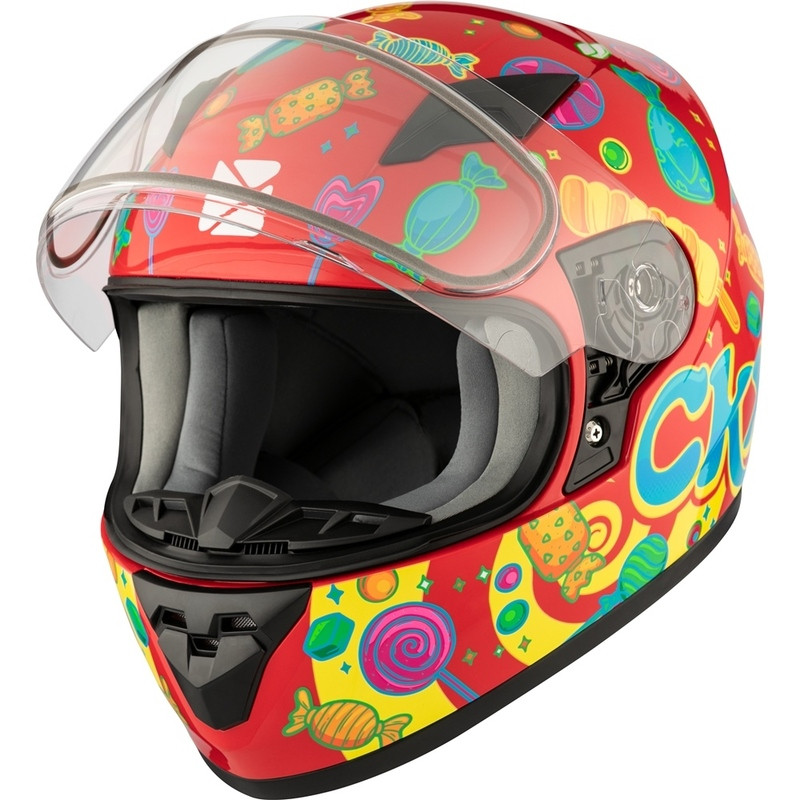 CKX RR519Y Candy Red Dual Lens Youth Helmet