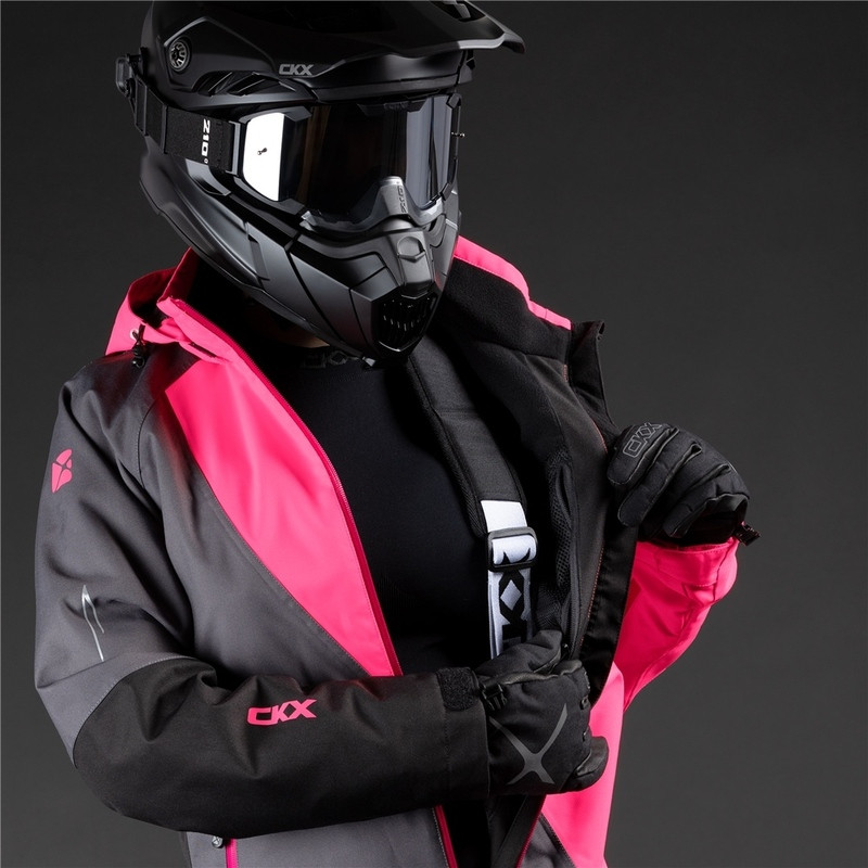 CKX Elevation Black Charcoal Pink One-Piece Womens Suit
