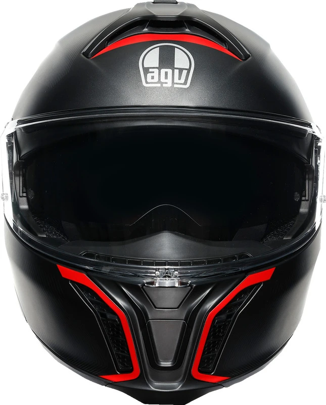 AGV Tourmodular Frequency Gunmetal Red Helmet