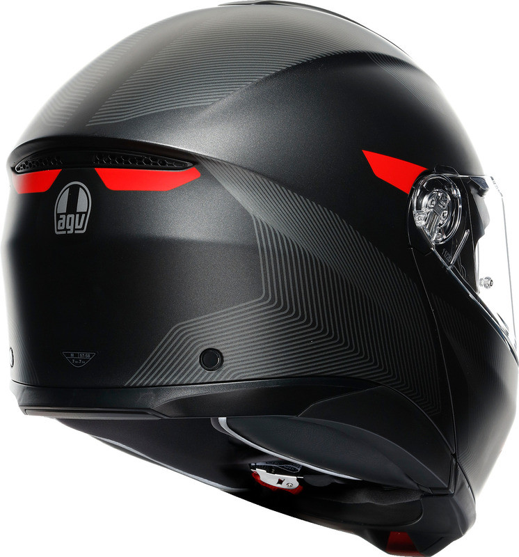 AGV Tourmodular Frequency Gunmetal Red Helmet