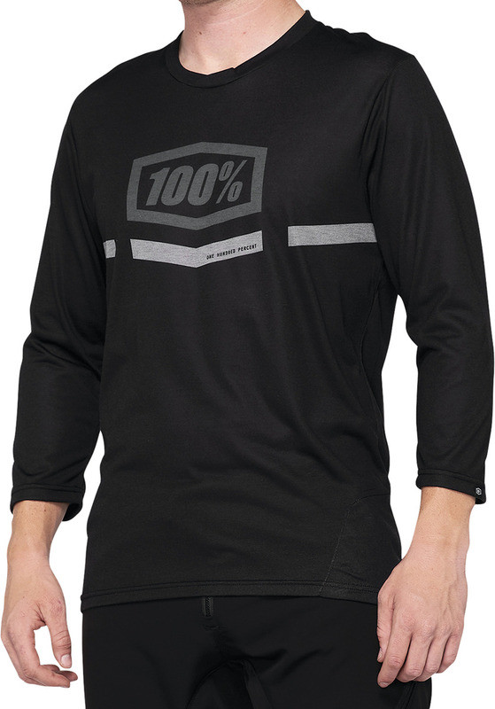 100% Airmatic 3 4 Sleeve Black Jersey