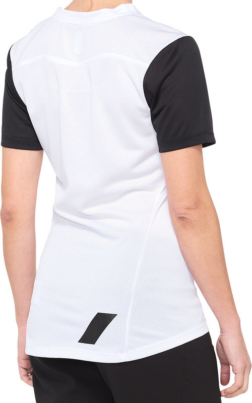 100% Women's Ridecamp Short-Sleeve White Black Jersey