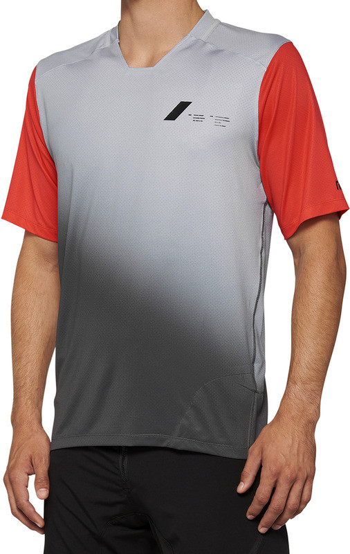 100% Celium Short-Sleeve Gray Racer Red Jersey