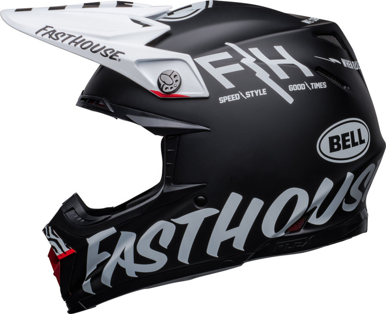 Bell Moto-9S Flex Fasthouse Crew Black White Helmet - Speed Addicts