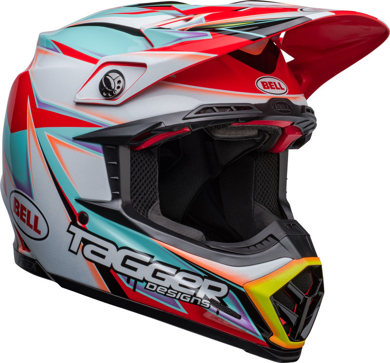 Bell Moto-9S Flex Tagger Edge White Aqua Helmet