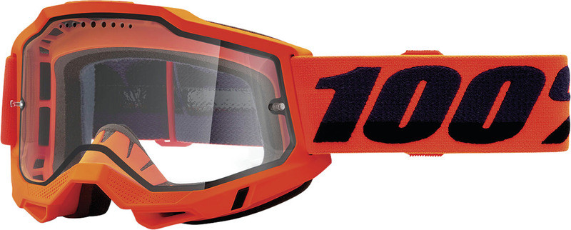 100% Accuri 2 Enduro MTB Neon Orange Clear Goggles