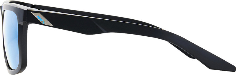 100% Blake Matte Black HiPER Blue Mirror Sunglasses