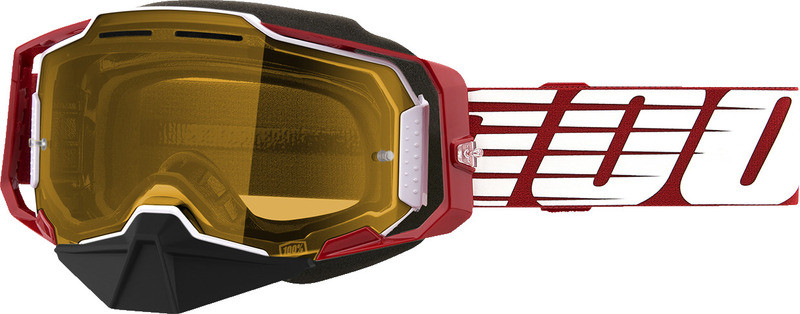 100% Armega Oversized Red Yellow Snow Goggles