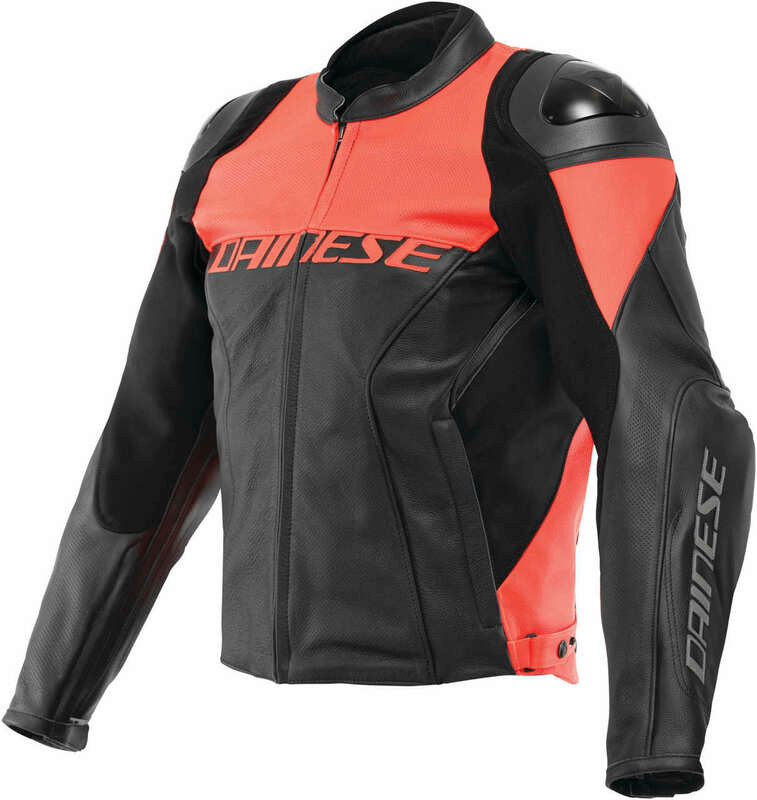 Dainese Racing 4 Perforated Black Red Leather Jacket