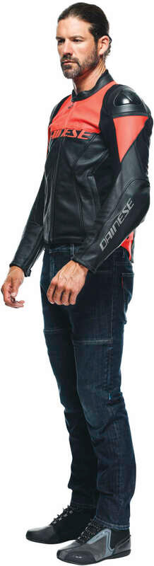 Dainese Racing 4 Perforated Black Red Leather Jacket - Speed Addicts