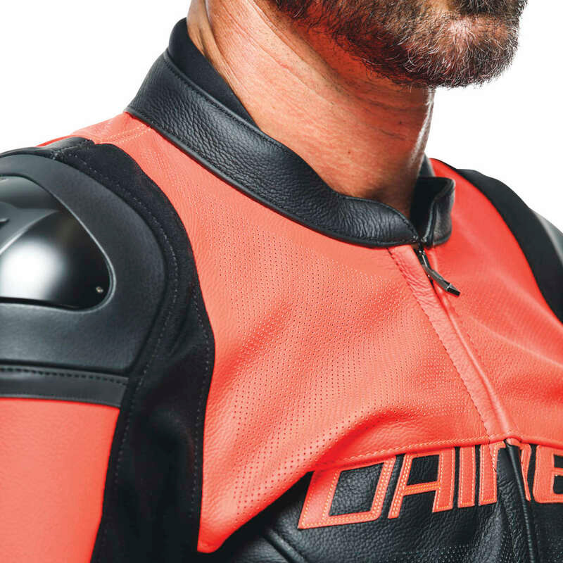 Dainese Racing 4 Perforated Black Red Leather Jacket - Speed Addicts