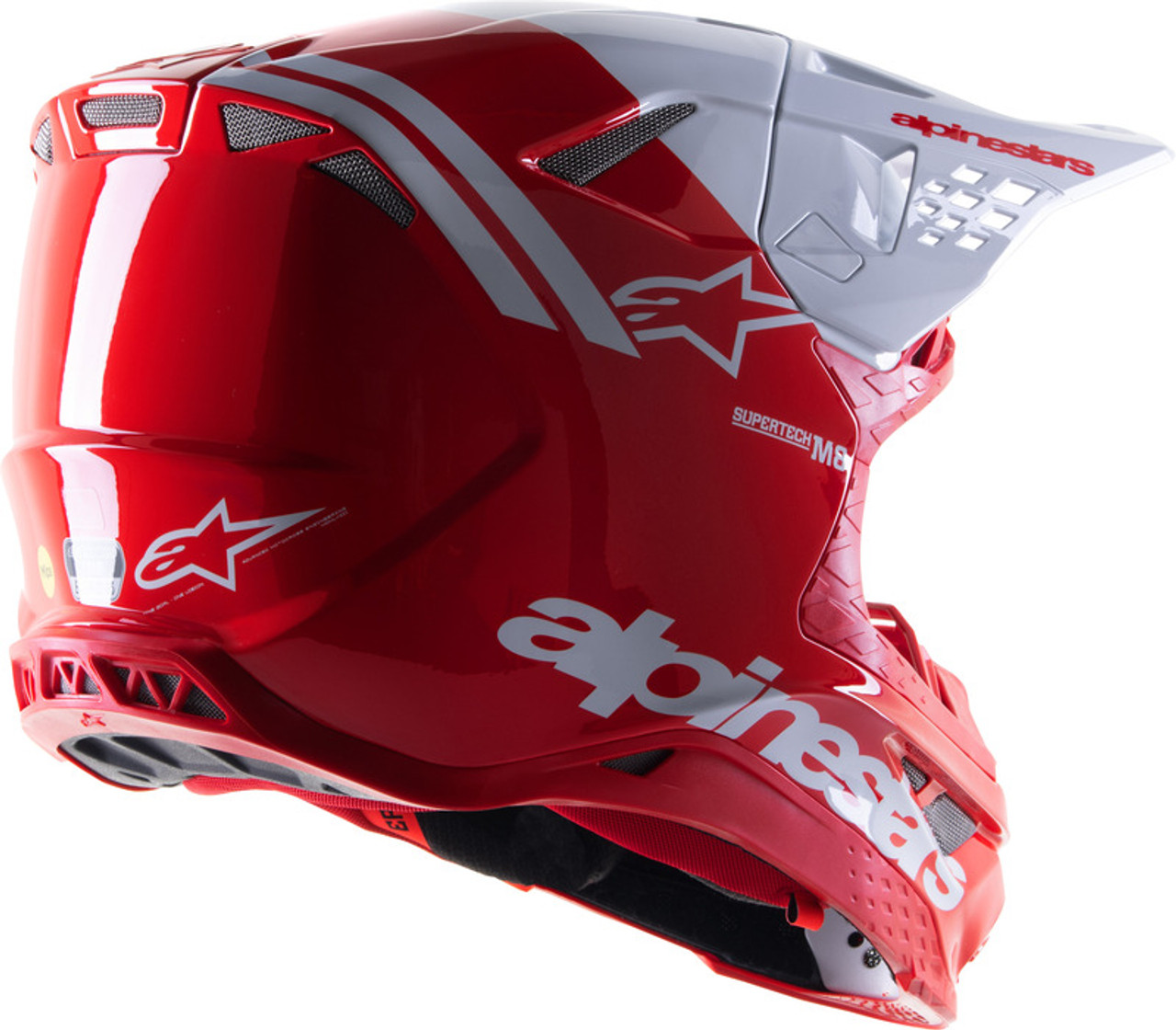 Alpinestars S-M8 Radium 2 Bright Red White Helmet - Speed
