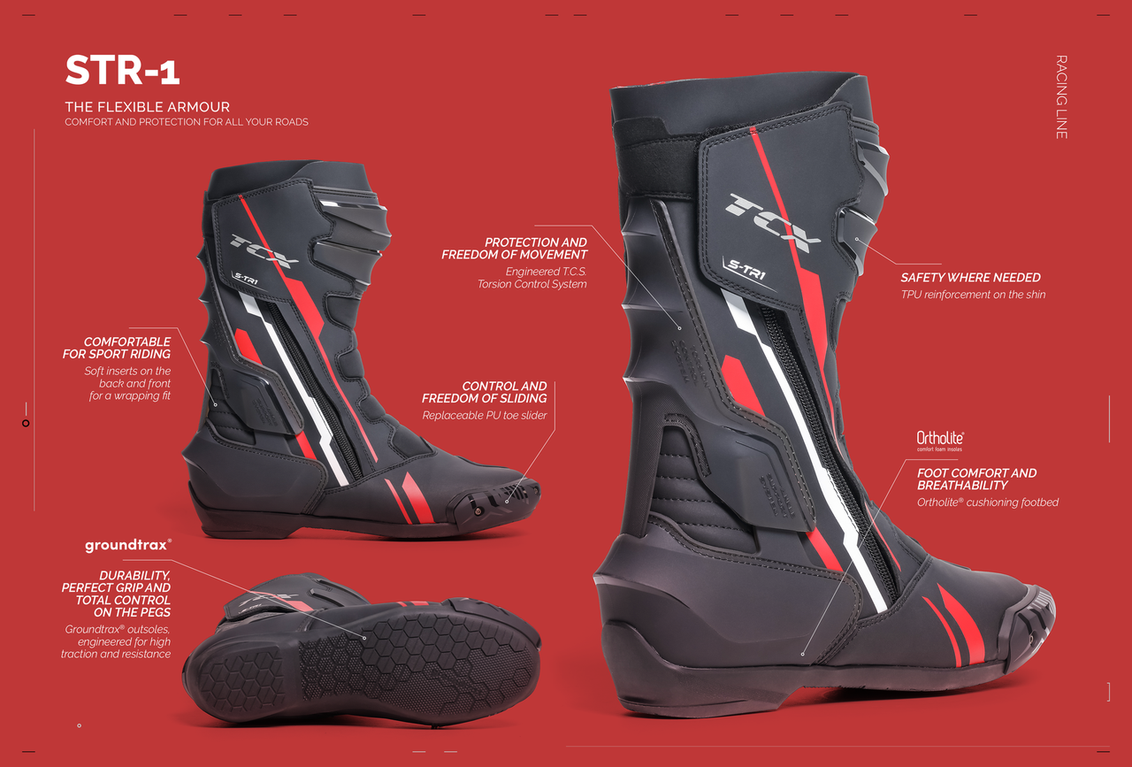 TCX S-TR1 Black Red White Sport Boots