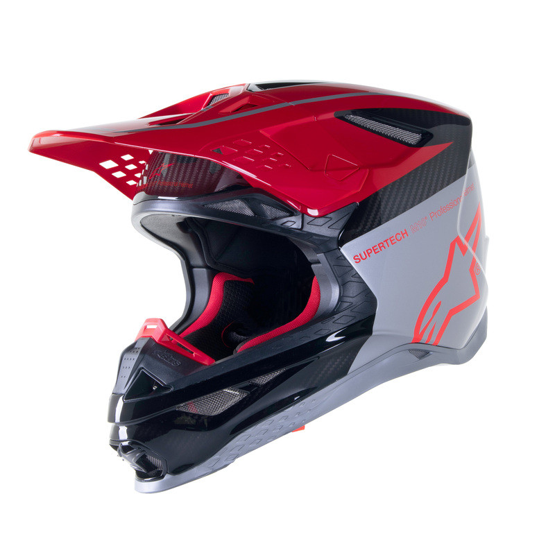 Alpinestars S-M10 Acumen Le Red Flake Black Silver Helmet