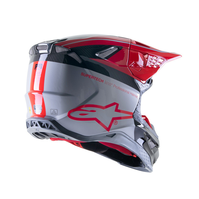 Alpinestars S-M10 Acumen Le Red Flake Black Silver Helmet
