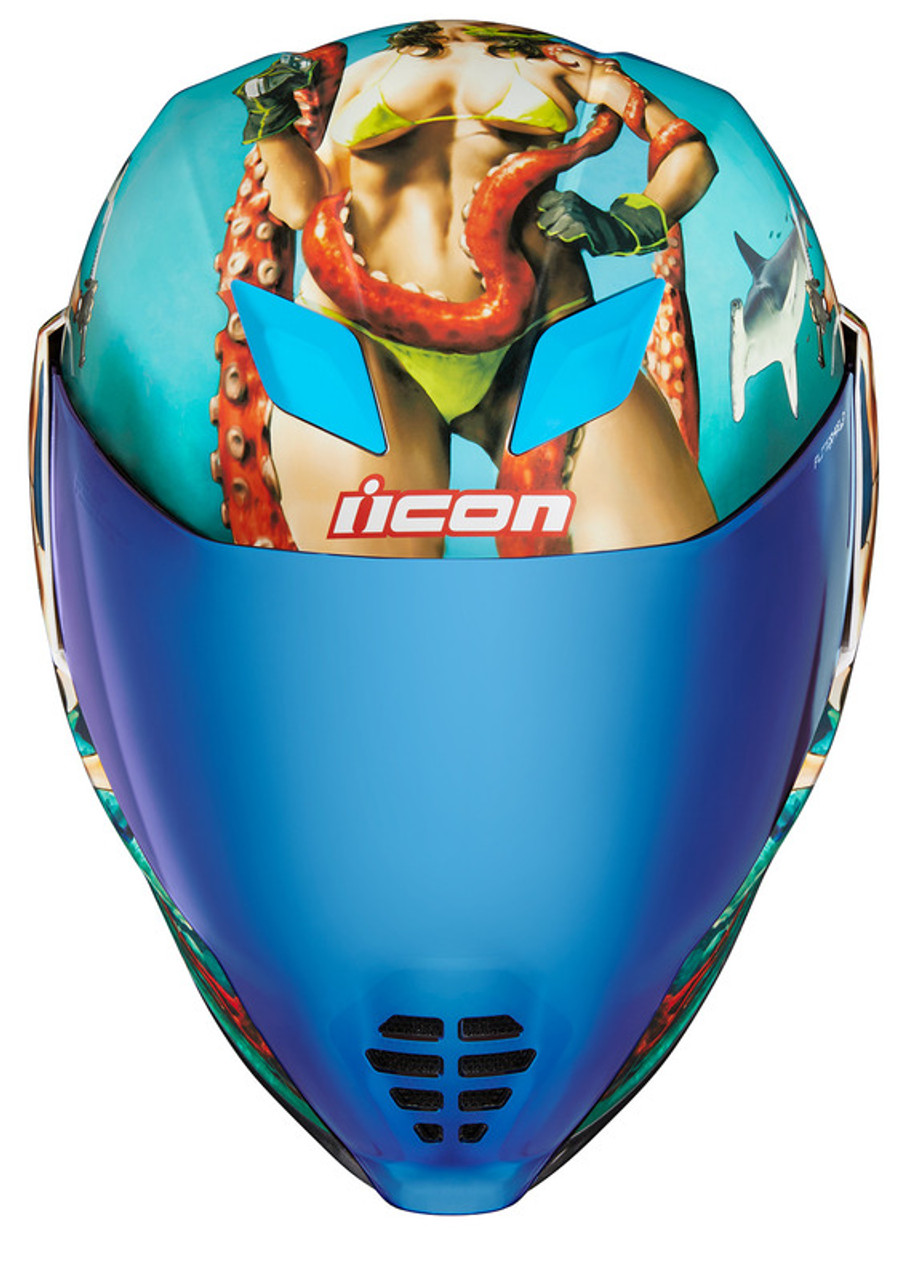 Icon Airflite Pleasuredome フルフェイス XL. Icon Airflite Pleasuredome 4 Blue Helmet - Speed Addicts