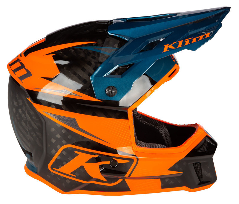 Klim F3 Carbon Pro ECE Striker Petrol Orange Helmet