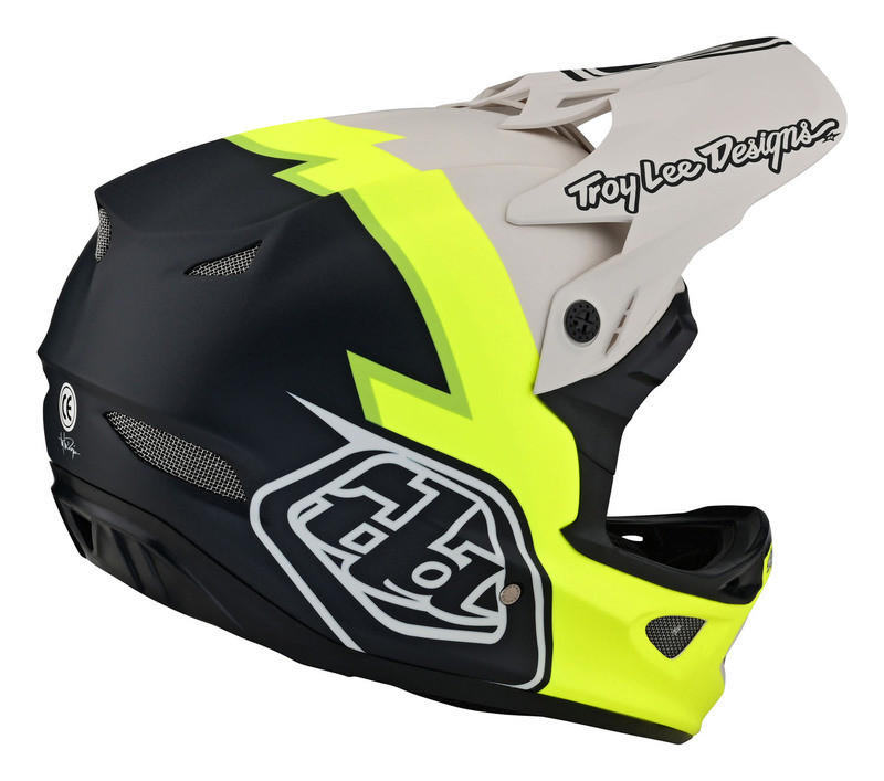 Troy Lee Designs D3 Fiberlite Volt Flo Yellow Helmet