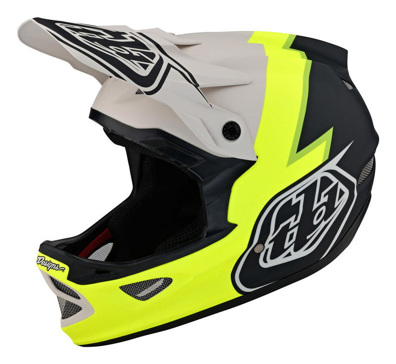 Troy Lee Designs D3 Fiberlite Volt Flo Yellow Helmet