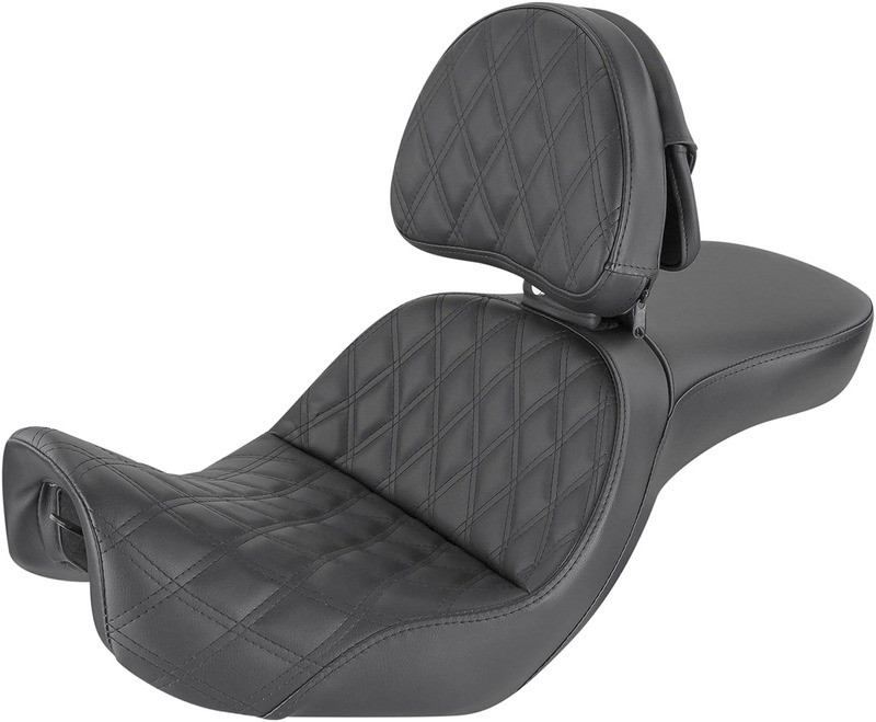 Saddlemen Explorer Seat With Backrest Lattice Stitched Black FXD - 806-04-030LS