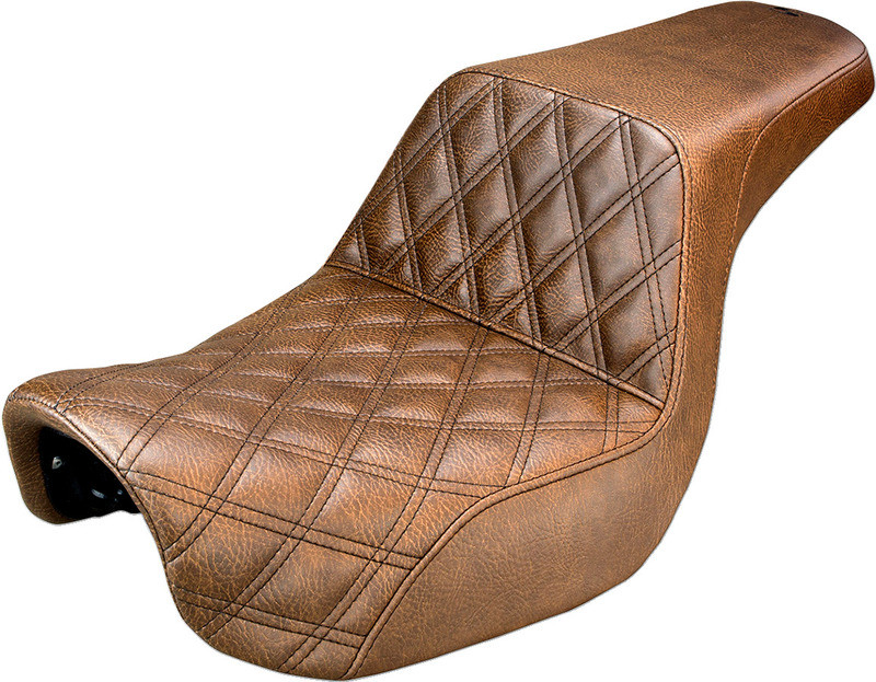 Saddlemen Step-Up Seat Front Lattice Stitch Brown FXD - 806-04-172BR
