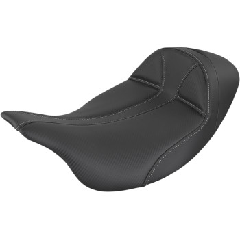 Saddlemen Seat Dominator Solo Extended Reach Stitched Black w/ Gray Stitching - 808-07B-0042EXT