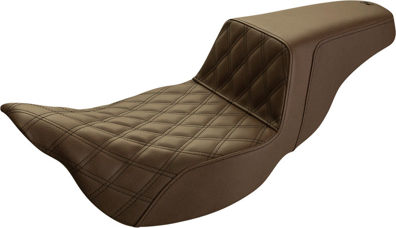 Saddlemen Step-Up Seat Extended Reach Front Lattice Stitch Brown FLH - 808-07B-172BREX
