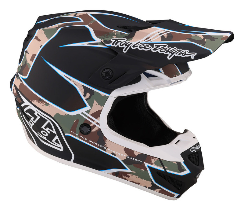 Troy Lee Designs SE4 Polyacrylite Matrix Camo Black Helmet