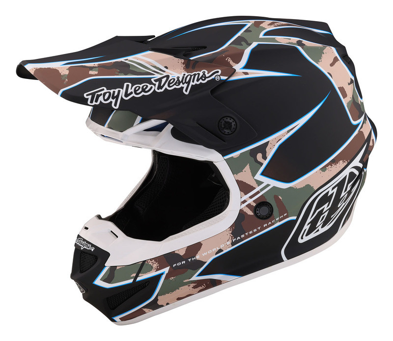 Troy Lee Designs SE4 Polyacrylite Matrix Camo Black Helmet