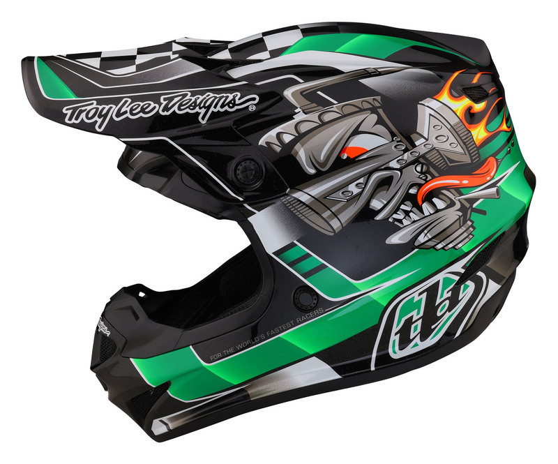 Troy Lee Designs SE4 Polyacrylite Carb Green Helmet