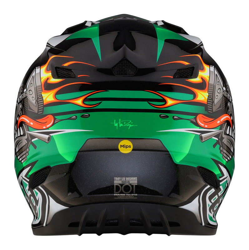 Troy Lee Designs SE4 Polyacrylite Carb Green Helmet