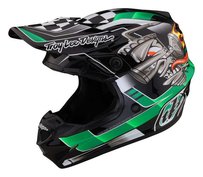 Troy Lee Designs SE4 Polyacrylite Carb Green Helmet